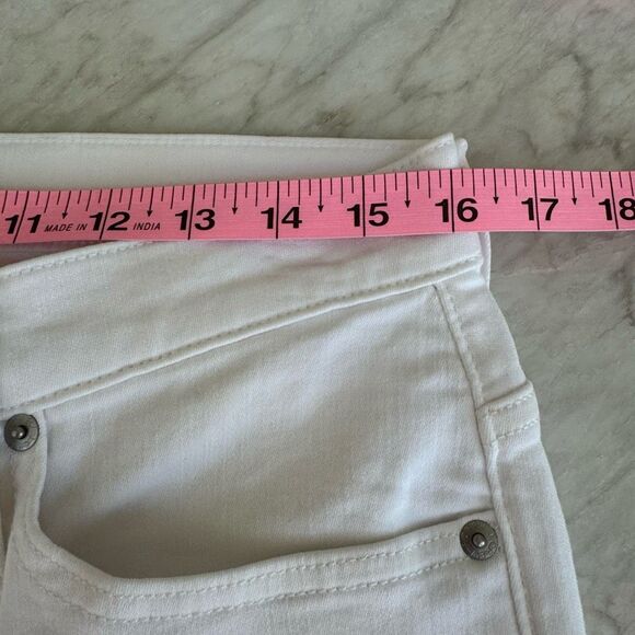 J. Crew 9" demi-boot crop jean in white wash raw hem size 31 - Picture 11 of 13